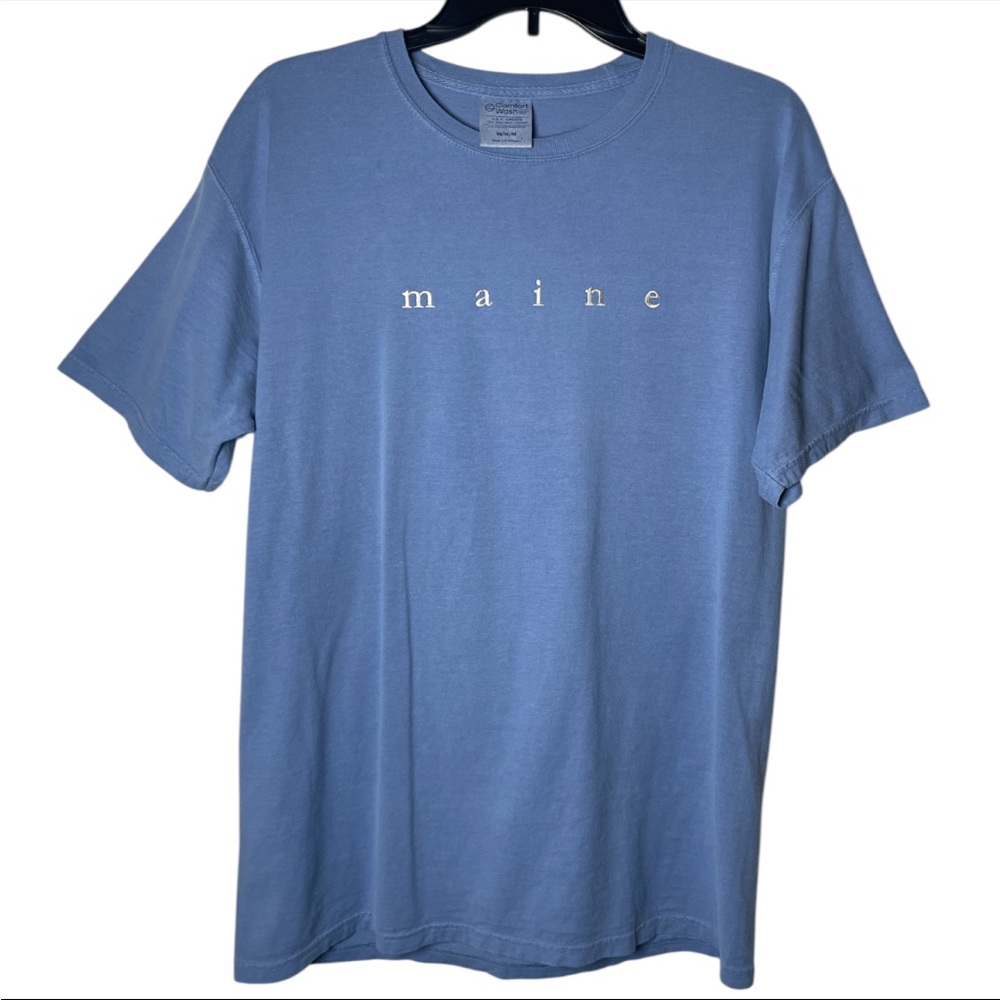 Maine New England State Tee Lobster Blue ring spun cotton Shirt size Medium